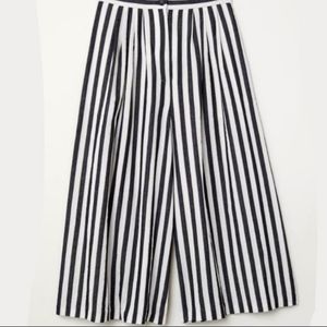 H&M High Waist Striped Wide Leg Pants